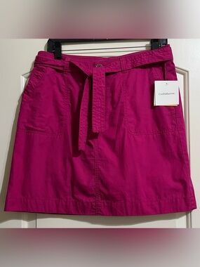 NWT Croft & Barrow Women’s Fuchsia 100% Cotton Natural Fit Tie Waist Skorts 10
